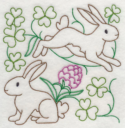 Lucky Bunnies in Berries 2 (Vintage) - Image 3