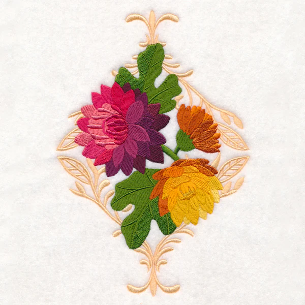 Lush Damask Chrysanthemums - Image 2