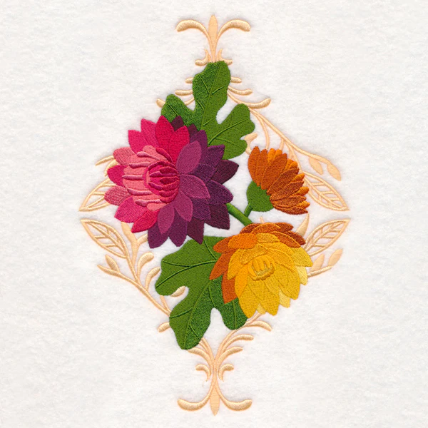 Lush Damask Chrysanthemums - Image 4