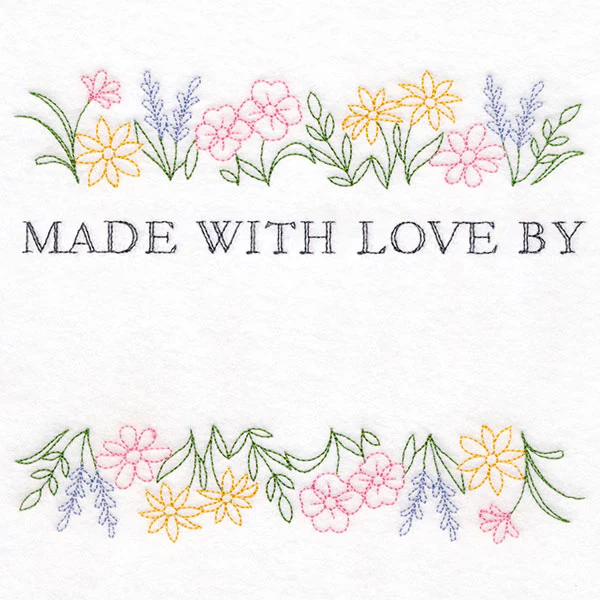 Made with Love and Wildflowers Quilt Label - Image 7