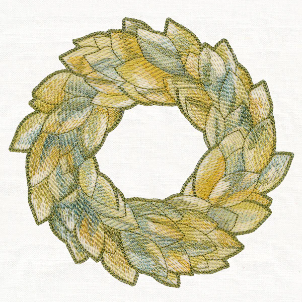 Magnolia Leaf Wreath in Watercolor - Image 3