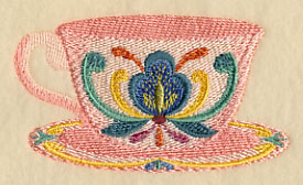 Majolica Tea Party - Teacup 2 - Image 4