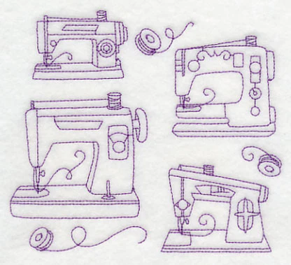 Make It Sew Medley (Redwork) - Image 3