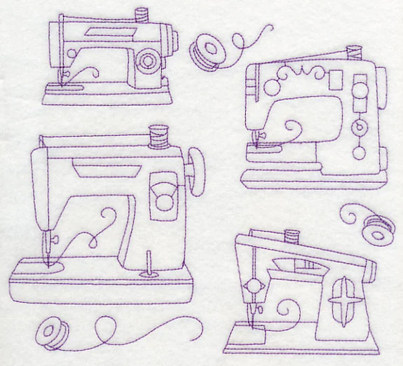 Make It Sew Medley (Redwork) - Image 4
