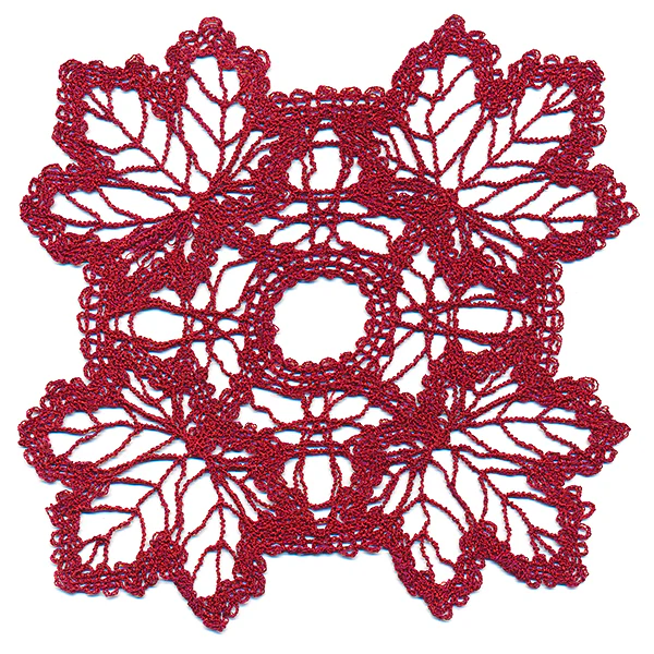 Maple Leaf Square Doily (Battenburg Lace) - Image 3
