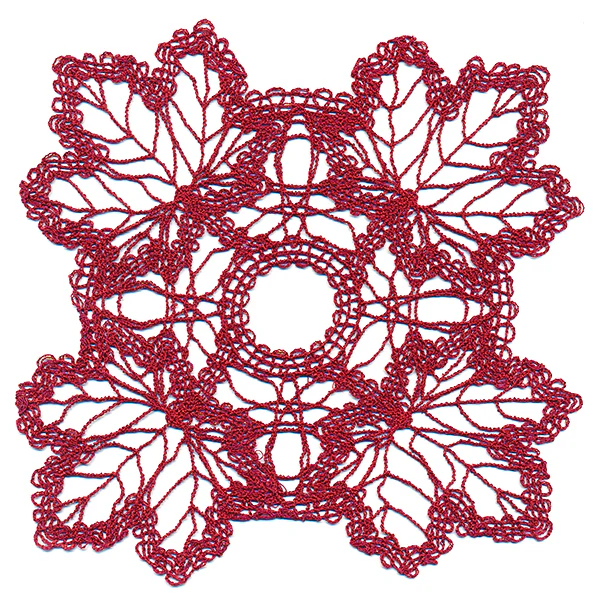 Maple Leaf Square Doily (Battenburg Lace) - Image 9