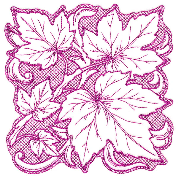 Maple Leaves in Autumn Square (Trapunto) - Image 3