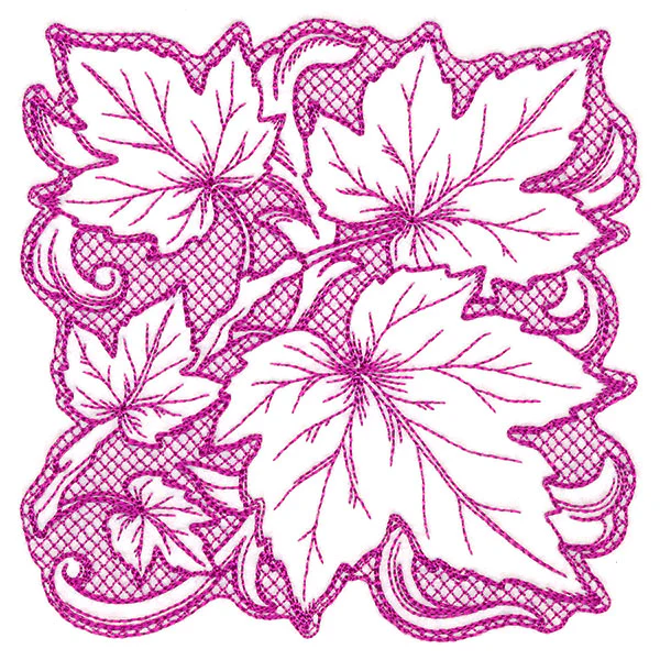Maple Leaves in Autumn Square (Trapunto) - Image 4