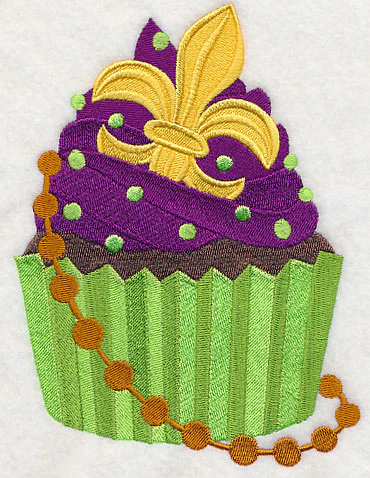 Mardi Gras Cupcake with Fleur de Lis - Image 3