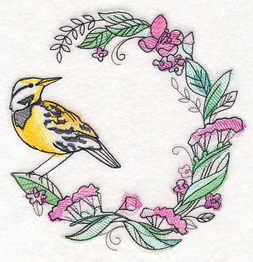 Meadowlark Wreath in Watercolor - Image 2