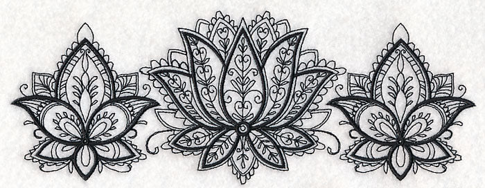 Mehndi Floral Trio (Blackwork) - Image 2
