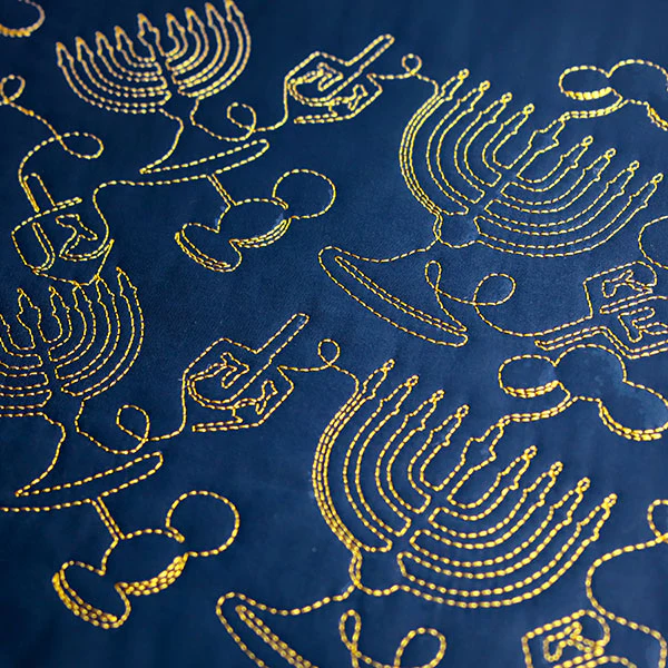 Menorahs and Gelt on Hanukkah  (Edge-to-Edge Quilting) - Image 2