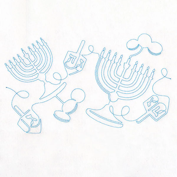 Menorahs and Gelt on Hanukkah  (Edge-to-Edge Quilting) - Image 9