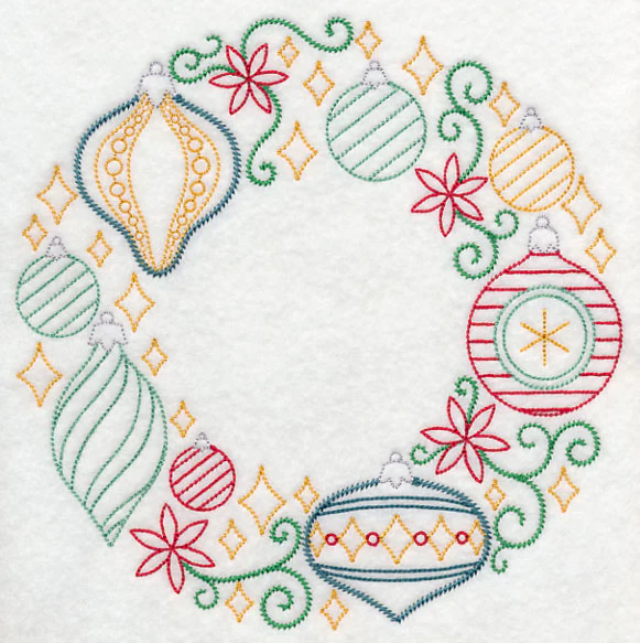 Merry and Bright Ornament Wreath (Vintage)