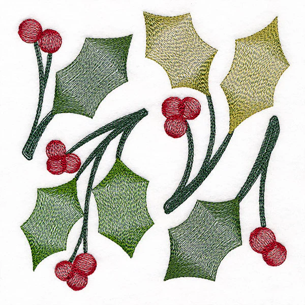Merry and Sheer Christmas Holly Square - Image 3