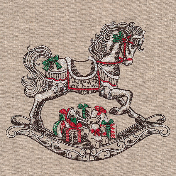 Merry Christmas Rocking Horse Etching - Image 2
