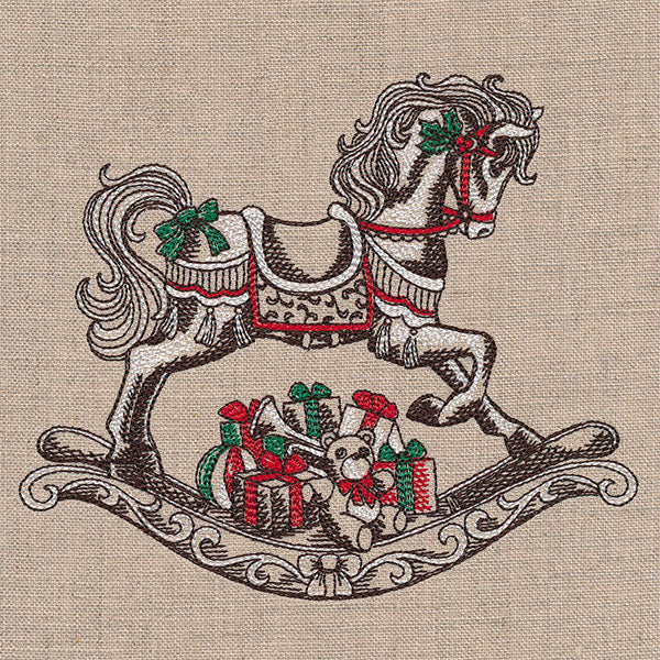 Merry Christmas Rocking Horse Etching - Image 3