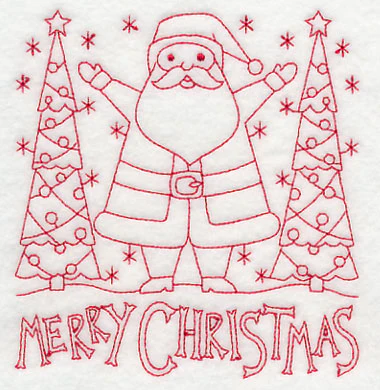 Merry Christmas Santa (Redwork) - Image 4