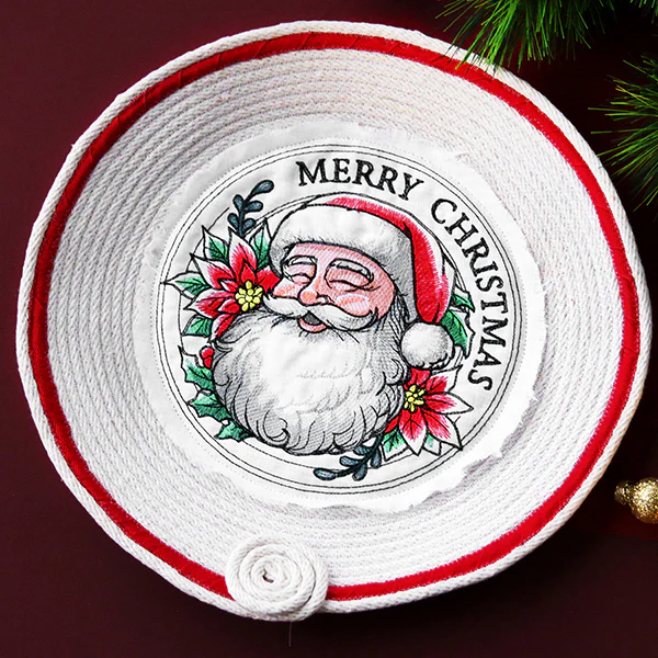 Merry Christmas Santa with Poinsettias Stamp - Image 8
