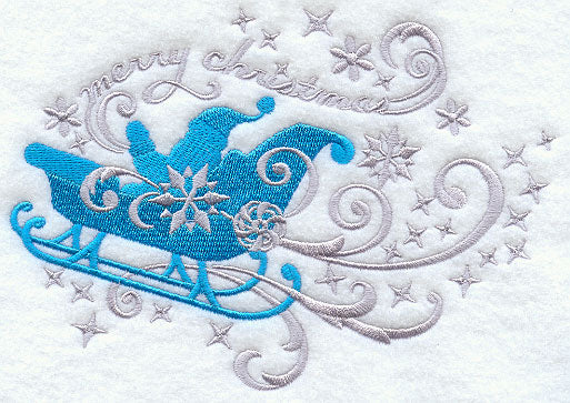 Merry Christmas Sleigh in Filigree (Facing Left) - Image 2