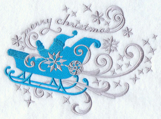 Merry Christmas Sleigh in Filigree (Facing Left) - Image 3