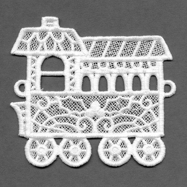 Merry Christmas Train Bunting - Caboose (Lace) - Image 3