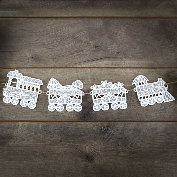 Merry Christmas Train Bunting - Caboose (Lace) - Image 6