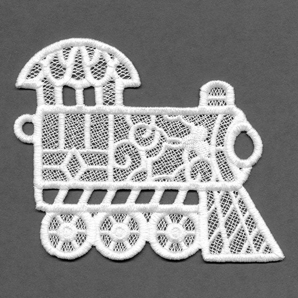 Merry Christmas Train Bunting - Engine (Lace) - Image 5