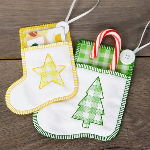 Merry Christmas Tree Stocking Ornament (In-the-Hoop) - Image 8