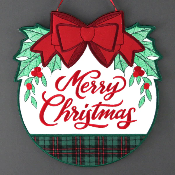 Merry Christmas Wreath Sign (In-the-Hoop) - Image 8