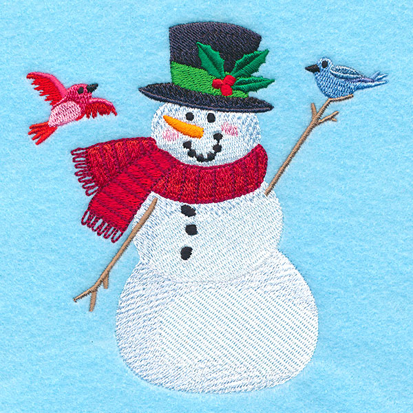 Merry Country Snowman with Birds - Image 2