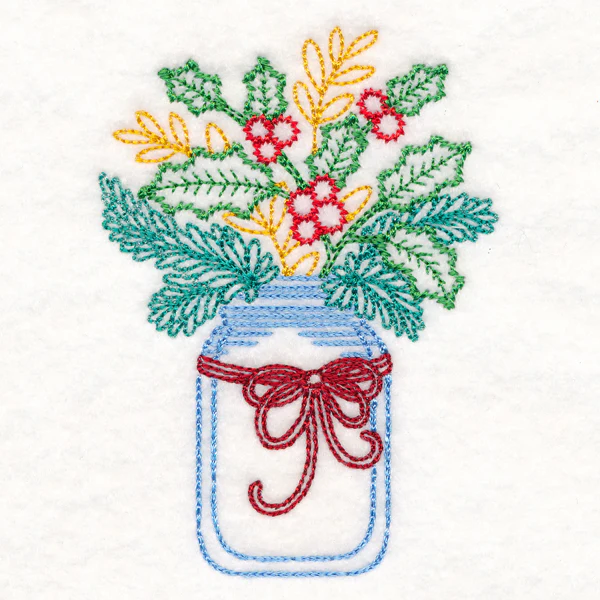 Merry Mason Jar - Holly and Berries - Image 4
