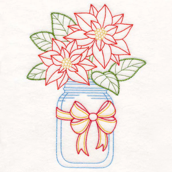 Merry Mason Jar - Poinsettia - Image 5