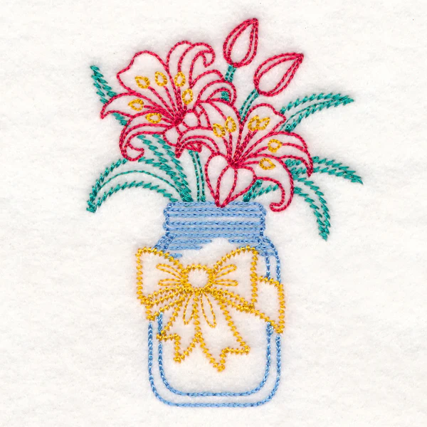 Merry Mason Jar - Scarlet Lilies - Image 4