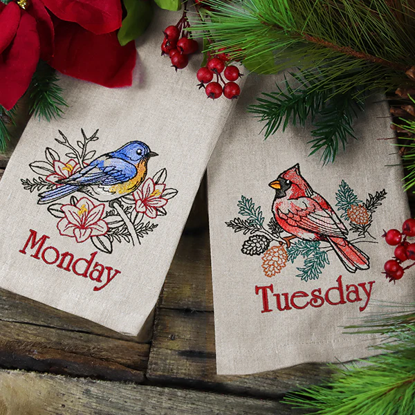 Merry Monday - Bluebird with Amaryllises - Image 2