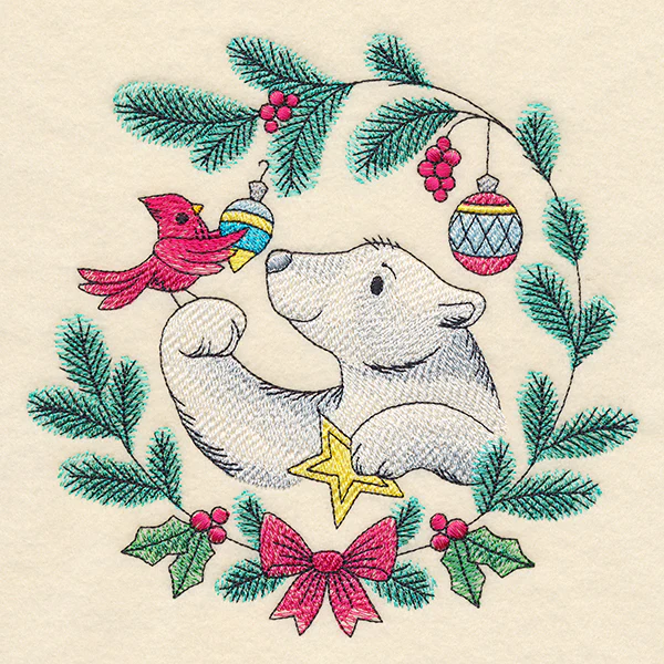 Merry Polar Bear & Cardinal in Watercolor - Image 2