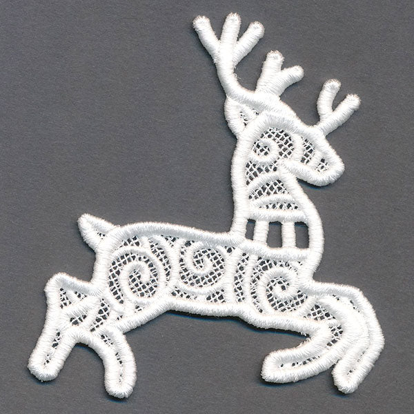 Merry Santa's Flight Reindeer Bunting 1 (Lace) - Image 4