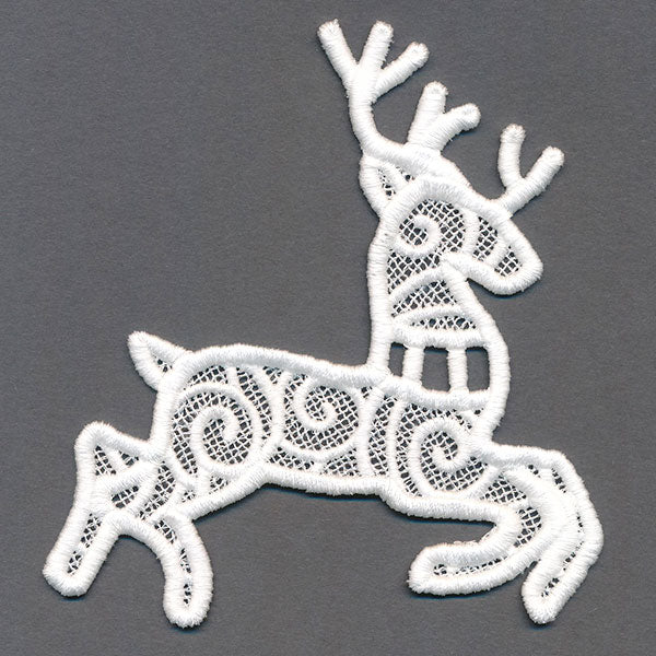 Merry Santa's Flight Reindeer Bunting 1 (Lace) - Image 7