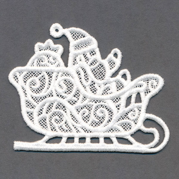 Merry Santa's Flight Sleigh Bunting (Lace) - Image 4