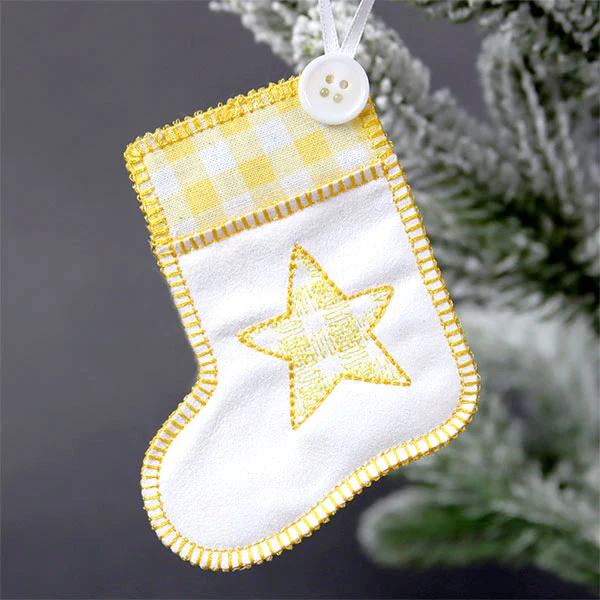 Merry Star Stocking Ornament (In-the-Hoop) - Image 4
