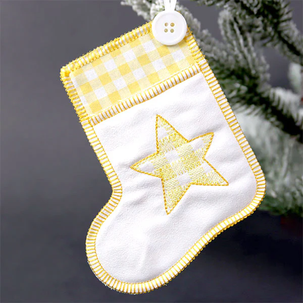 Merry Star Stocking Ornament (In-the-Hoop) - Image 5