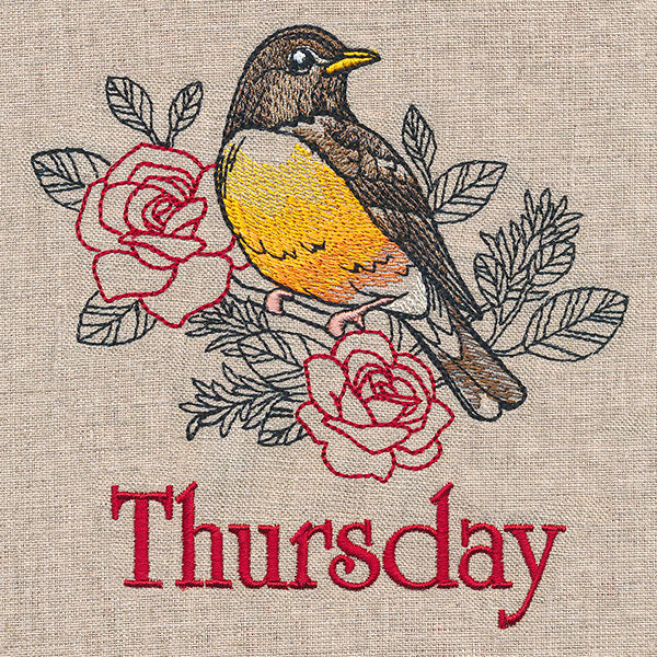 Merry Thursday - Robin with Roses