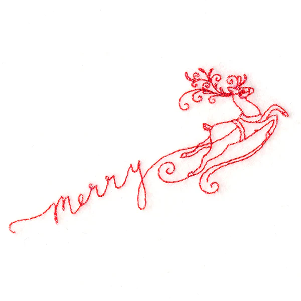 Merry with Reindeer (Redwork) - Image 5