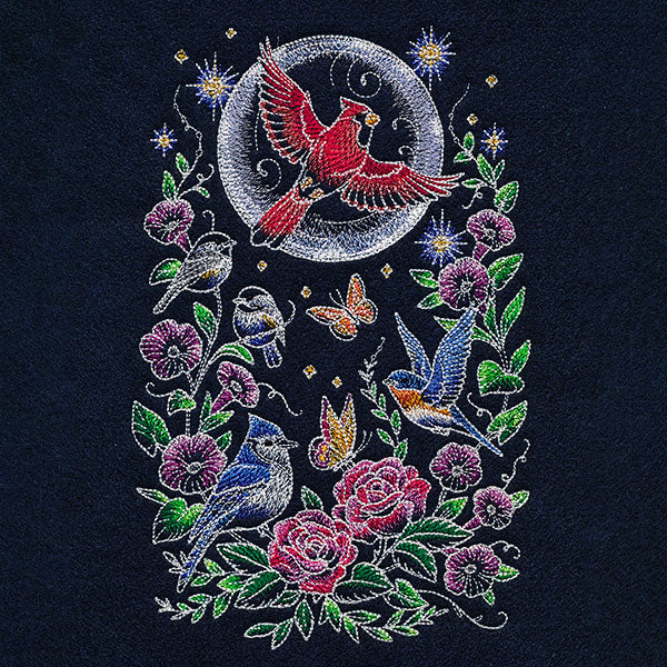 Midnight Garden & Birds Scene - Image 9