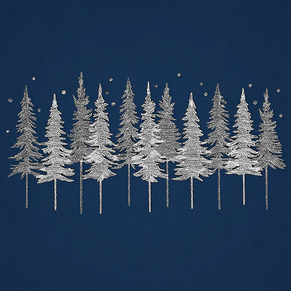 Midnight Snowy Forest Border - Image 9
