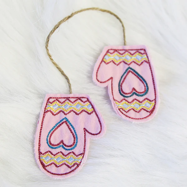 Mitten Pair Ornament (In-the-Hoop) - Image 2
