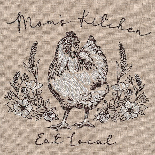 Mom’s Kitchen, Eat Local Chicken Etching - Image 2