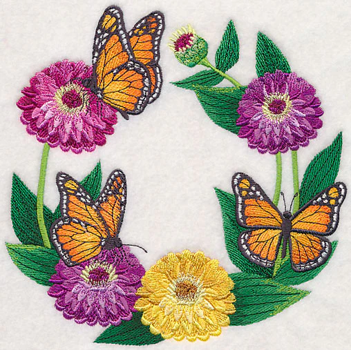 Monarch and Zinnia Wreath - Image 2