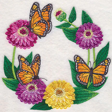 Monarch and Zinnia Wreath - Image 3