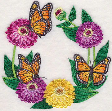 Monarch and Zinnia Wreath - Image 4